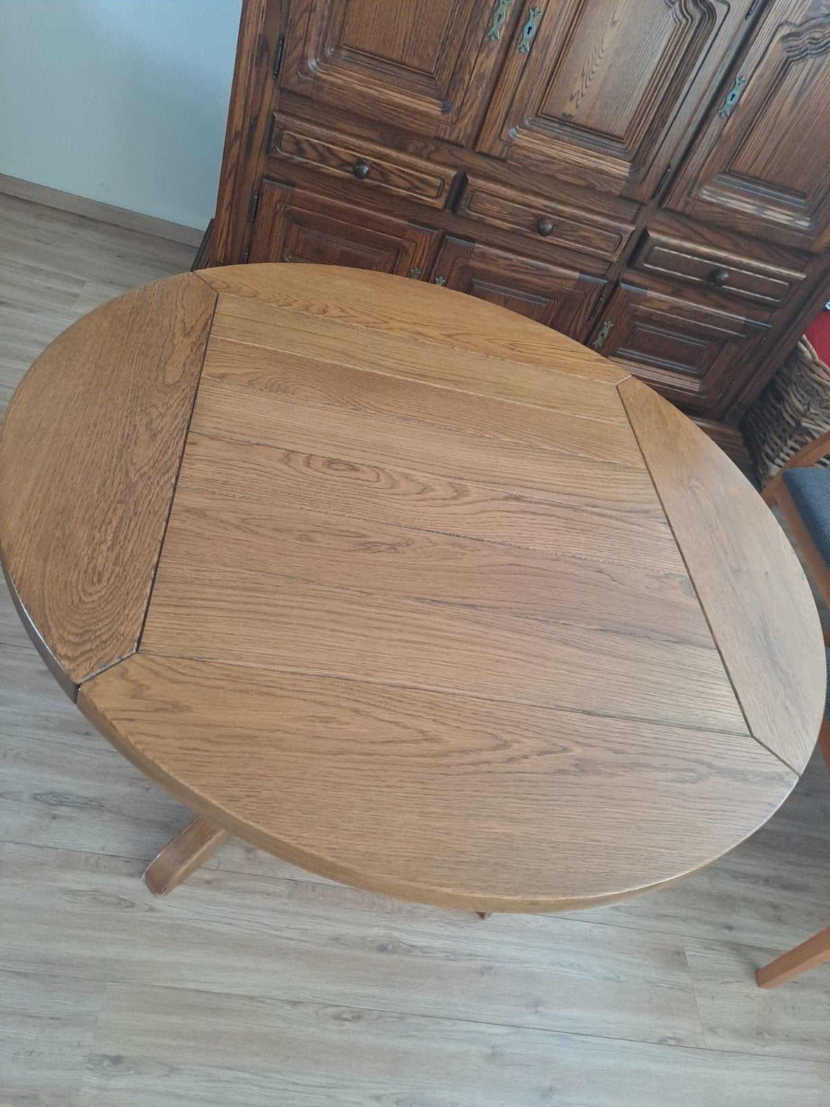 eikenhouten eettafel, Ophalen, Zo goed als nieuw, Landelijke, 100 tot 150 cm