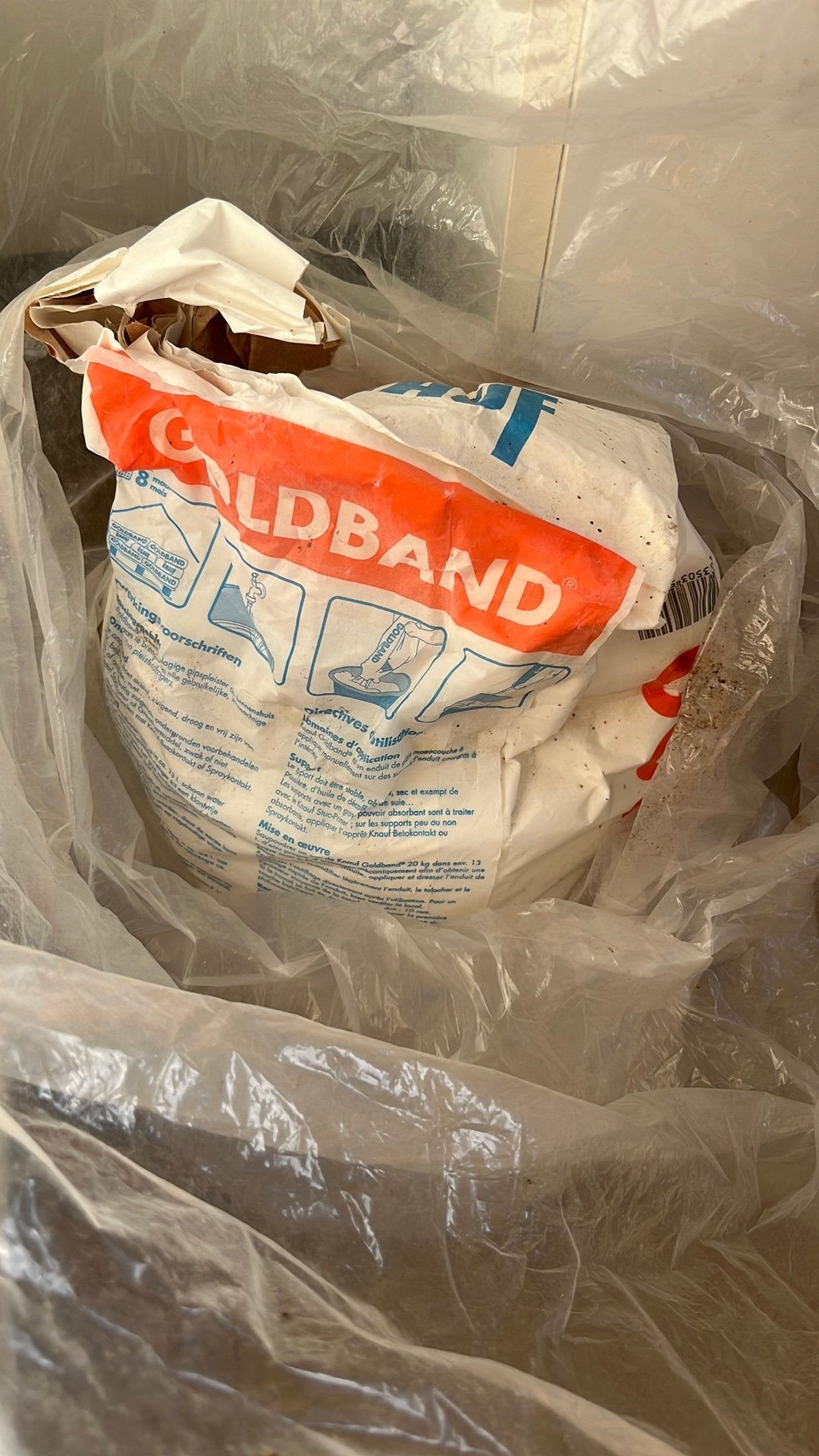 2/3 zak goldband stuc, gratis, Ophalen, Gebruikt