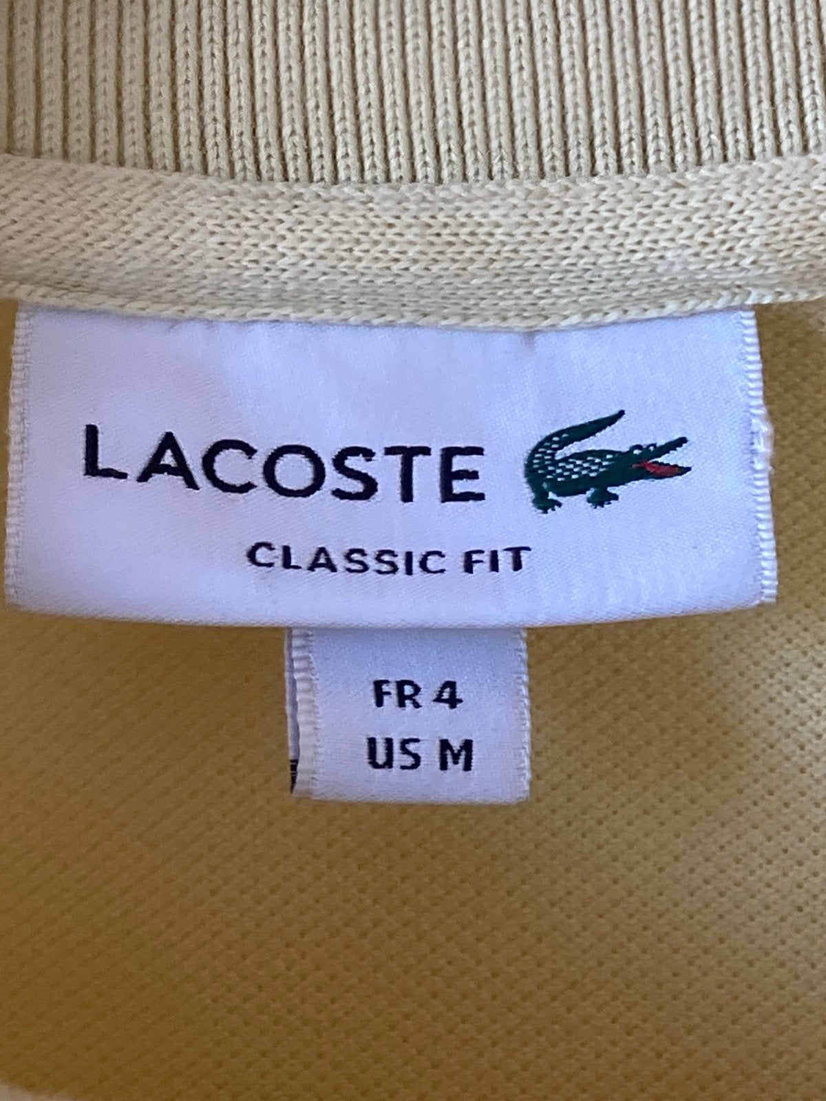 Lichtgele Lacoste Polo, Classi Fit, maat 4  (= medium), Ophalen of Verzenden, Maat 48/50 (M)