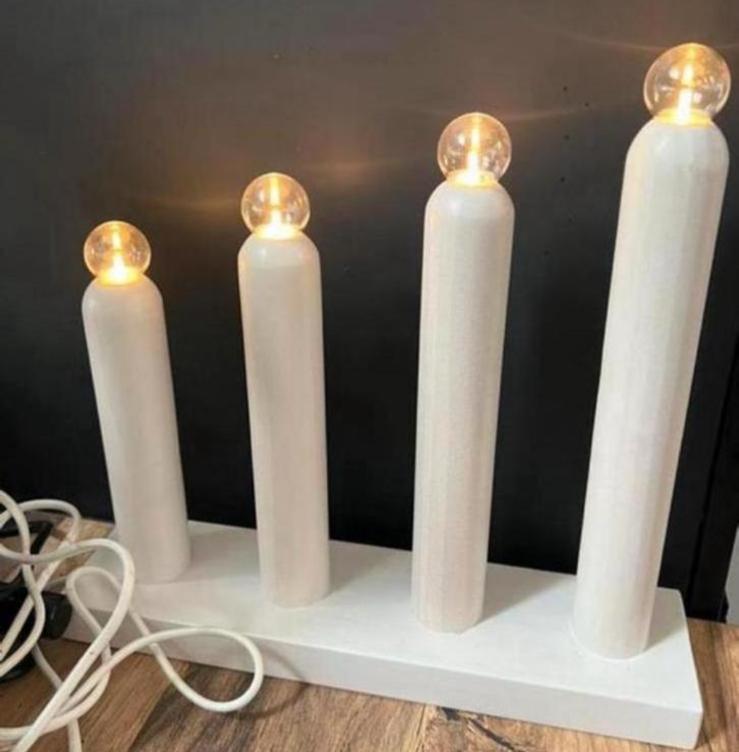 Vintage Ikea Strala kandelaar boog van lichtjes wit hout, Diversen, Kerst, Ophalen of Verzenden, Zo goed als nieuw