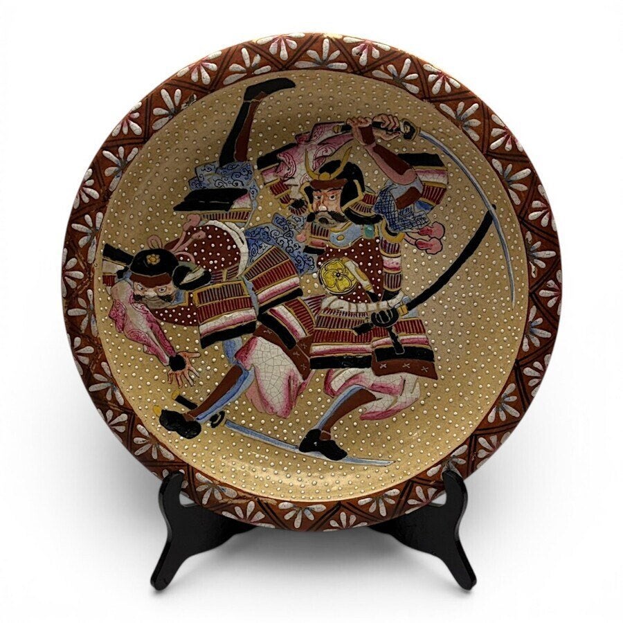 Japanse schotel met samurai, ca. 1900, Ophalen of Verzenden