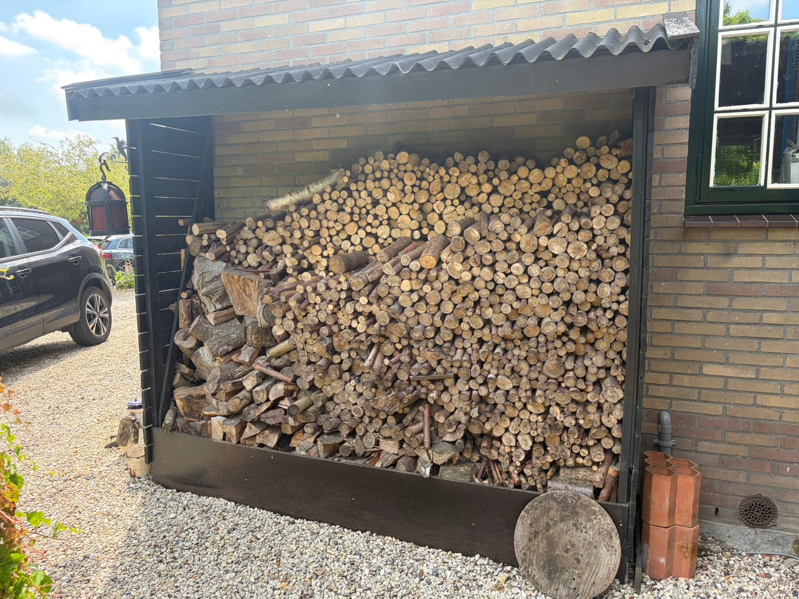 Openhaard Hout 2,5m3 incl houtschelf, Minder dan 3 m³, Ophalen