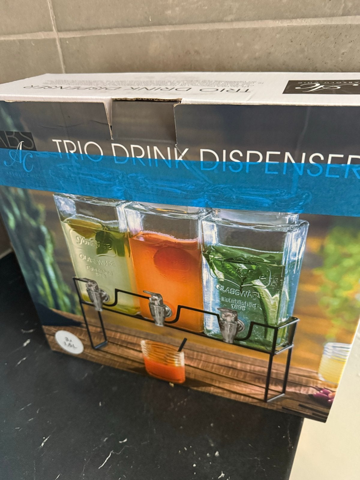 Vessia Drankdispenser Set - 3x 1.5L Karaffen met Kraantje, Ophalen, Overige typen, Nieuw, Metaal