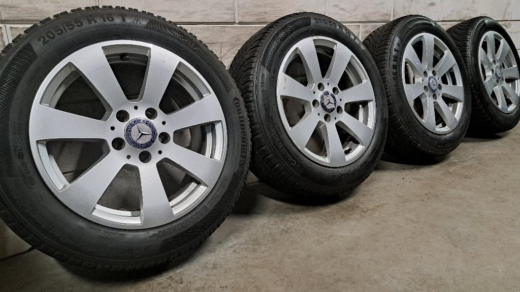 Winterbanden Mercedes C-Klasse W204 S204 SLK CLK 205/55/16, Gebruikt, 16 inch, Banden en Velgen, Personenwagen