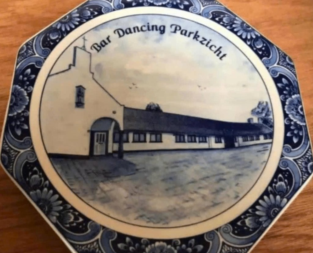 Delfts Blauw wandbord van Bar Dancing Parkzicht - 19 cm, Ophalen of Verzenden