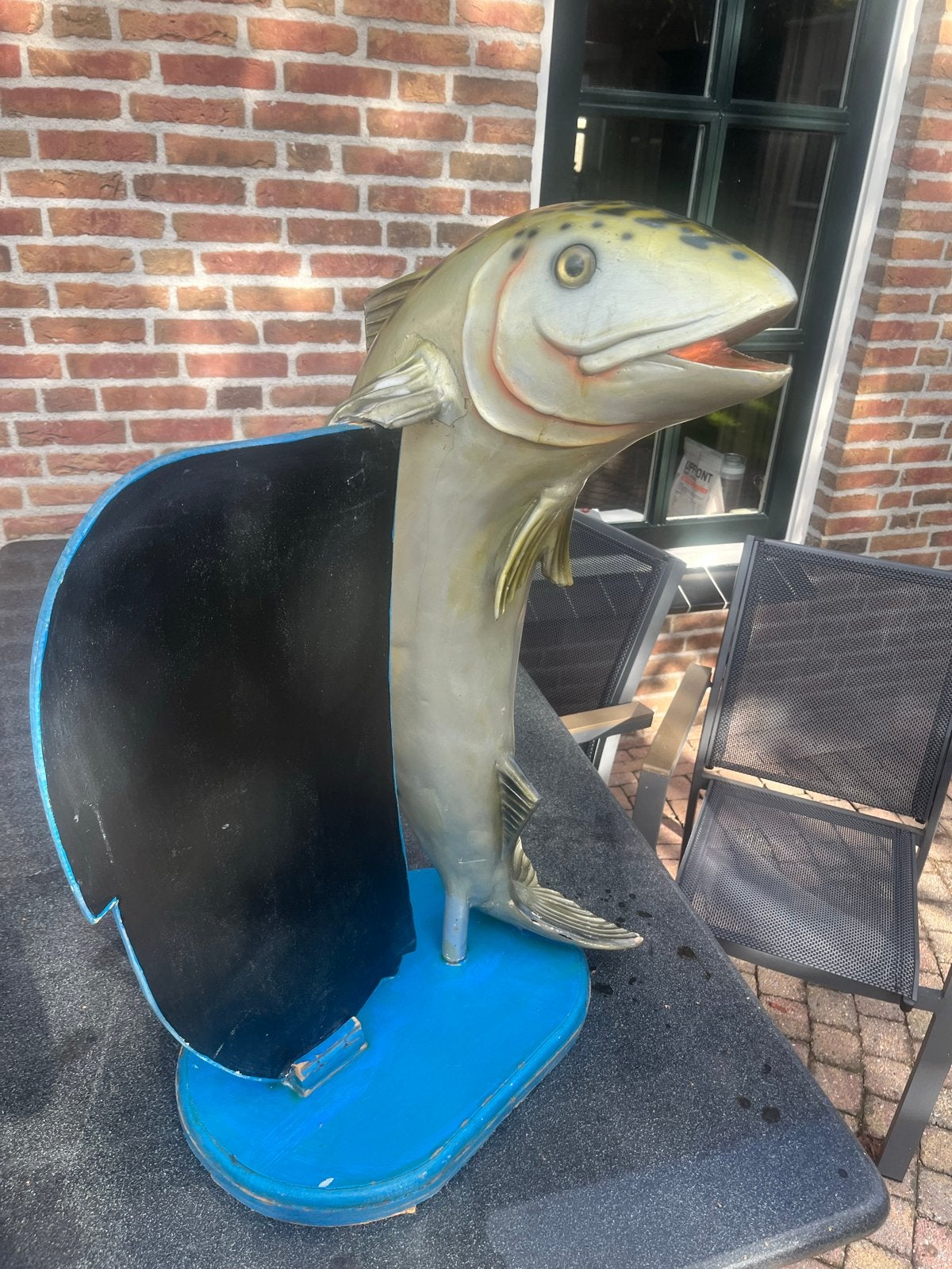 Unieke Vismarkt Krijtbord Decoratie - Vintage Stijl, Ophalen, Gebruikt, Meerkleurig, Vintage