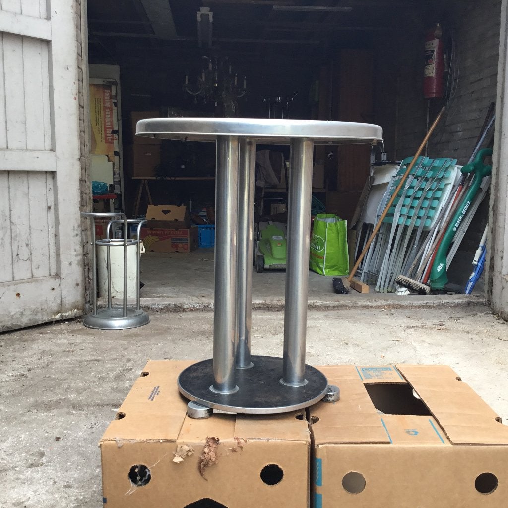 Stabiele statafel met metalen ronde buizen poten, Ophalen, Gebruikt, 50 tot 100 cm, Rond