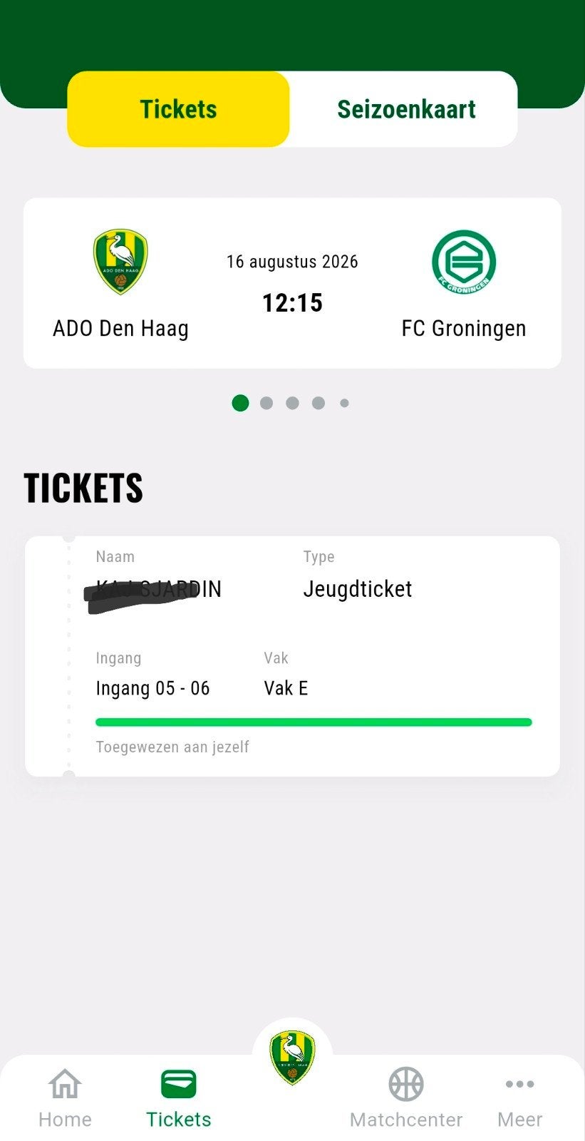 Ado fc groningen ticket 2 tickets is ook mogelijk, Tickets en Kaartjes, Losse kaart, Eén persoon, Augustus