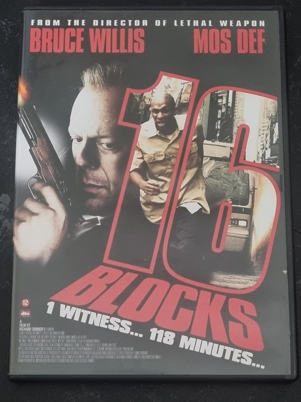 16 Blocks DVD - Actiethriller met Bruce Willis, Engels, Nederlands, Actiethriller, Ophalen of Verzenden
