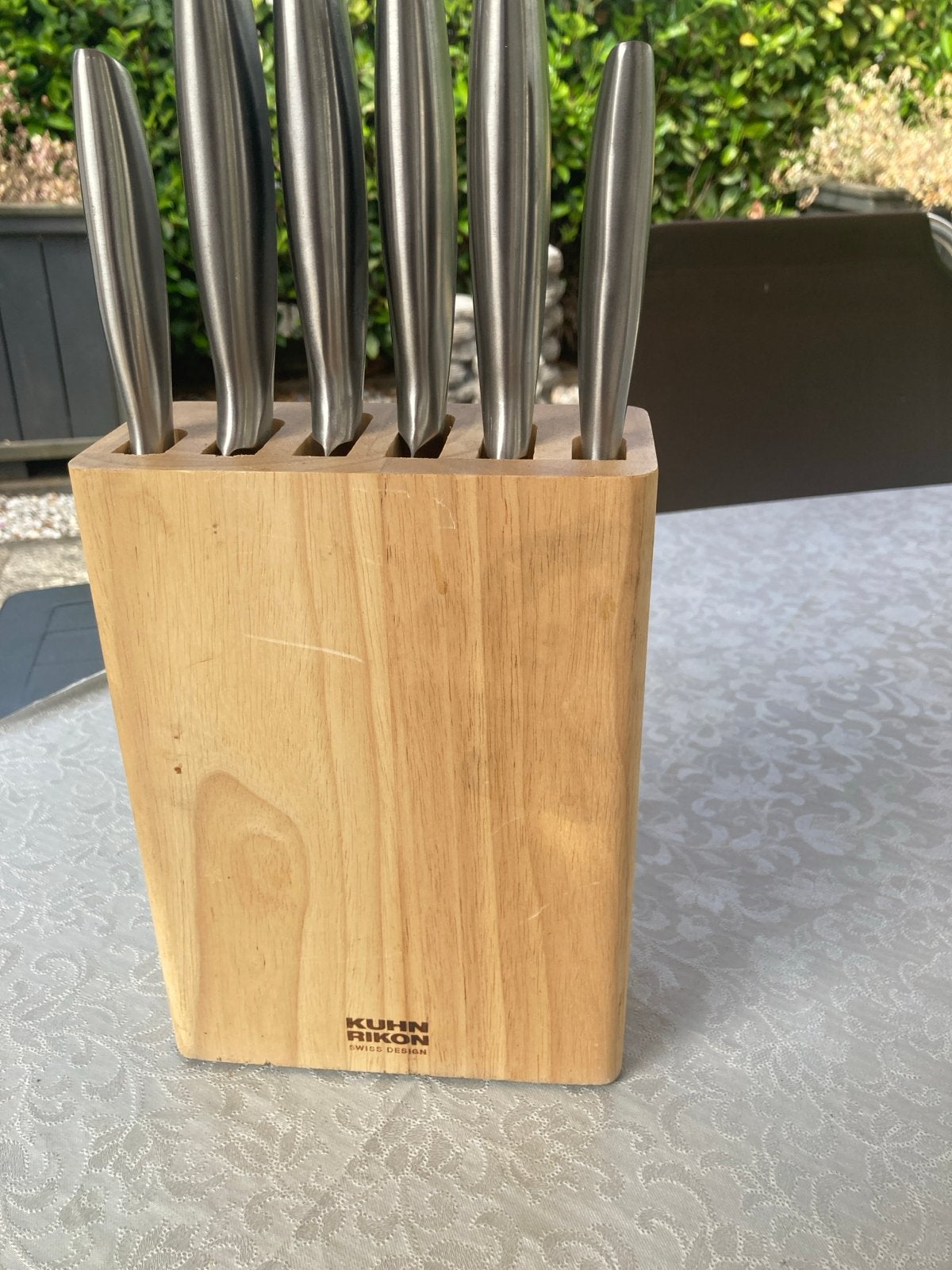 Kuhn Rikon Messenset met Houten Blok - Zo goed als nieuw, Huis en Inrichting, Los bestek, Ophalen of Verzenden, Zo goed als nieuw