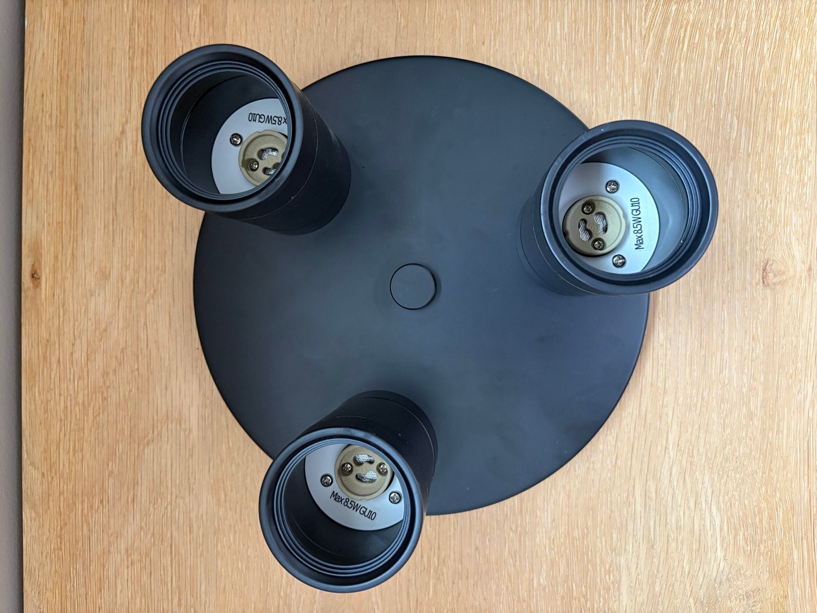 2x IKEA Nymåne Plafondlamp Rond 3 Spots GU10 - ZGAN, Huis en Inrichting, Plafondspot, Ophalen of Verzenden, Zo goed als nieuw