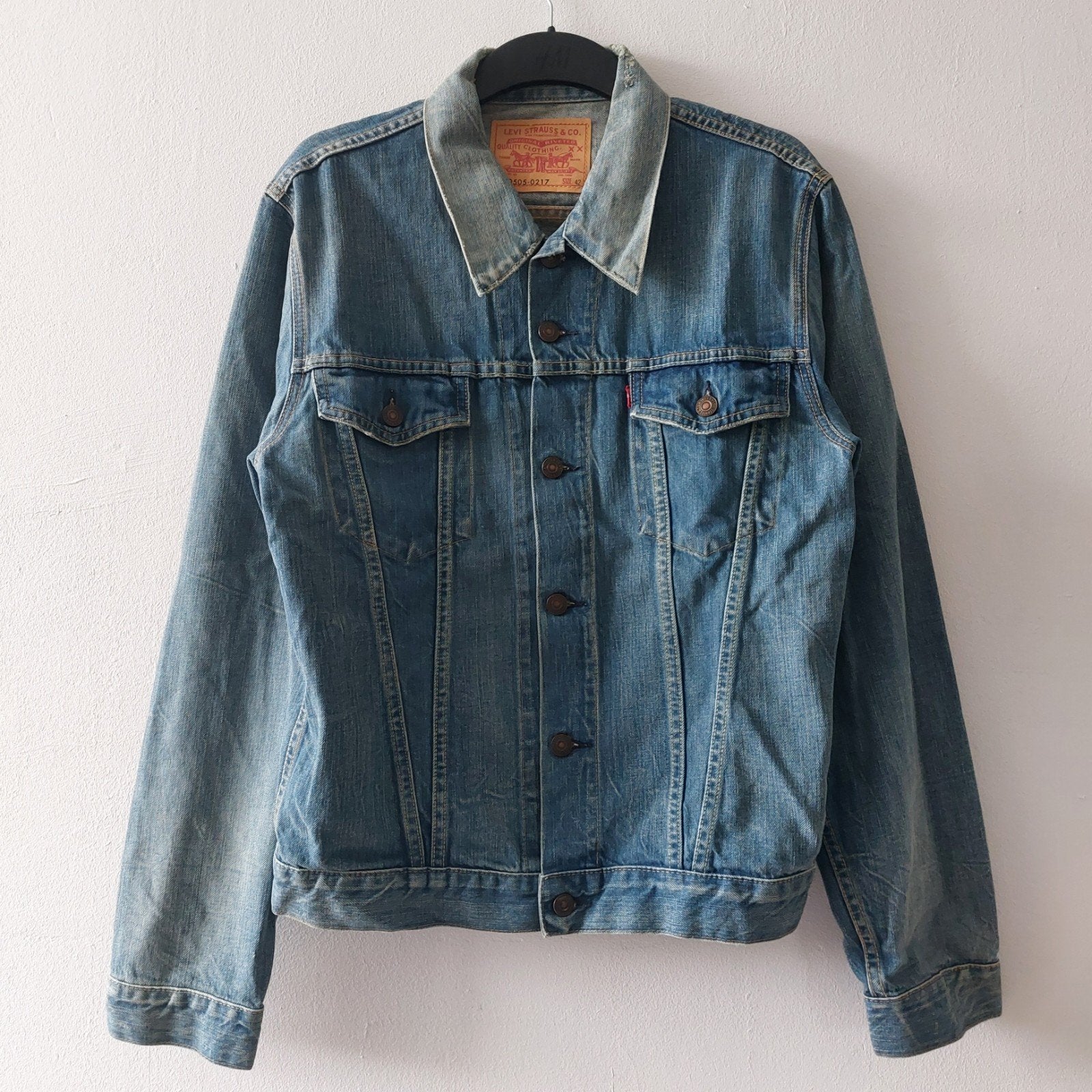 Levis Vintage Clothing 70505 Trucker Big E denim jacket, Maat 52/54 (L), Levi's, Blauw, Ophalen of Verzenden