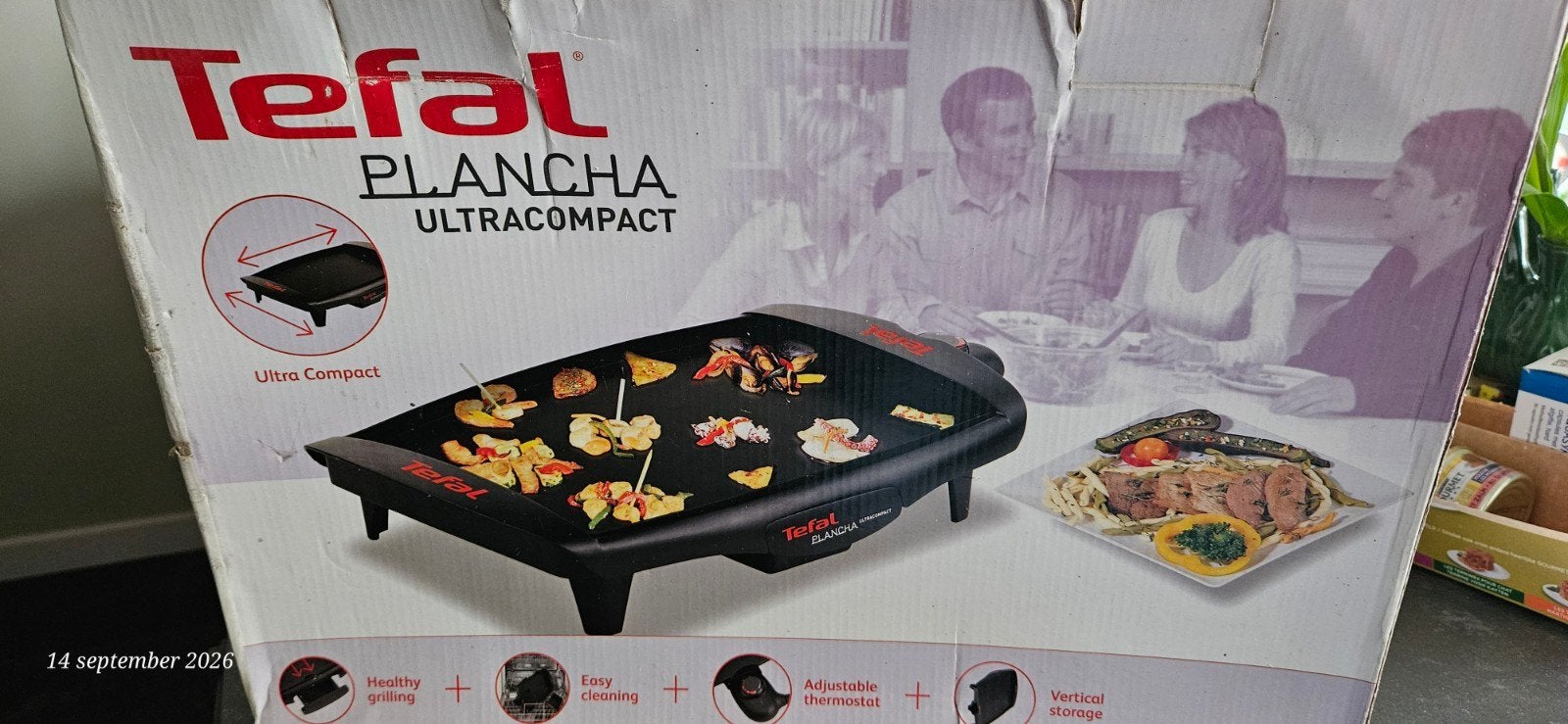 Tefal Plancha Ultracompact Grill - Nieuw in doos, Ophalen, Vaatwasmachinebestendig, Nieuw, Tafelgrill