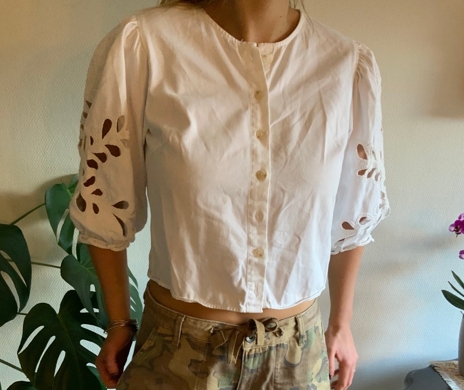OBJECT zgan kort dames blouse maat 38, Ophalen of Verzenden, Zo goed als nieuw, Maat 38/40 (M), Wit