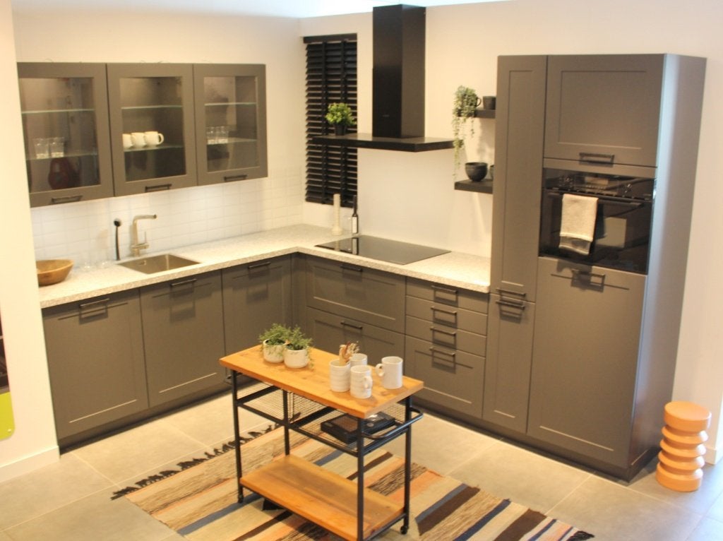 AF3 – Häcker Concept130 Roma hoekkeuken in grafiet ultramat, Ophalen, Info@)haecker-kuechen.de, Zwart, Nieuw
