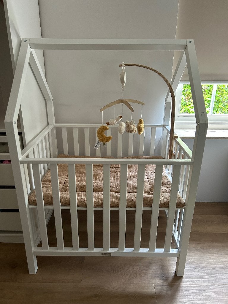 Bopita bedhuisje ledikant 60x120 + Little Dutch mobiel, Ophalen, Gebruikt, Ledikant