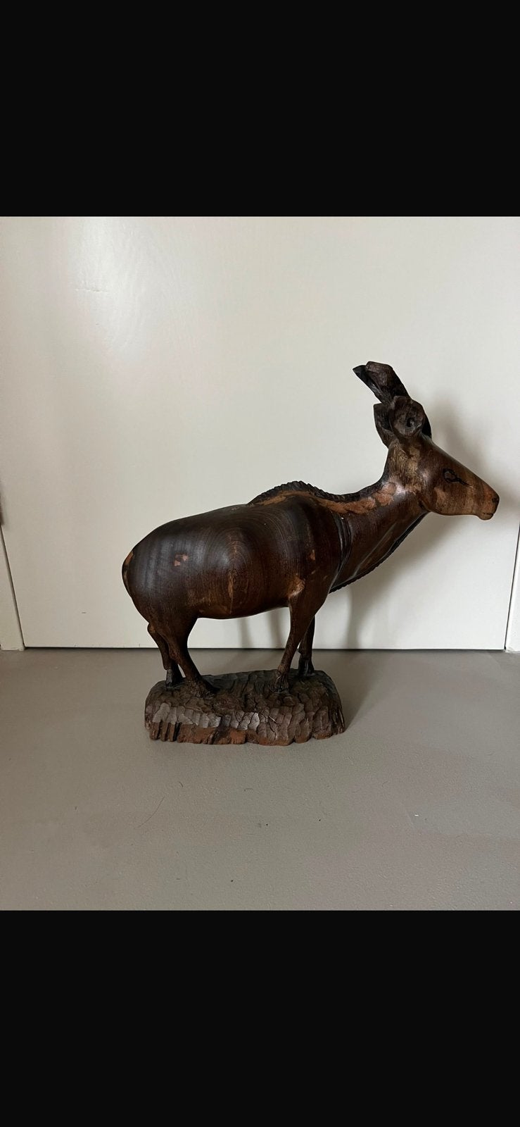 Houten beeld kudu, Ophalen