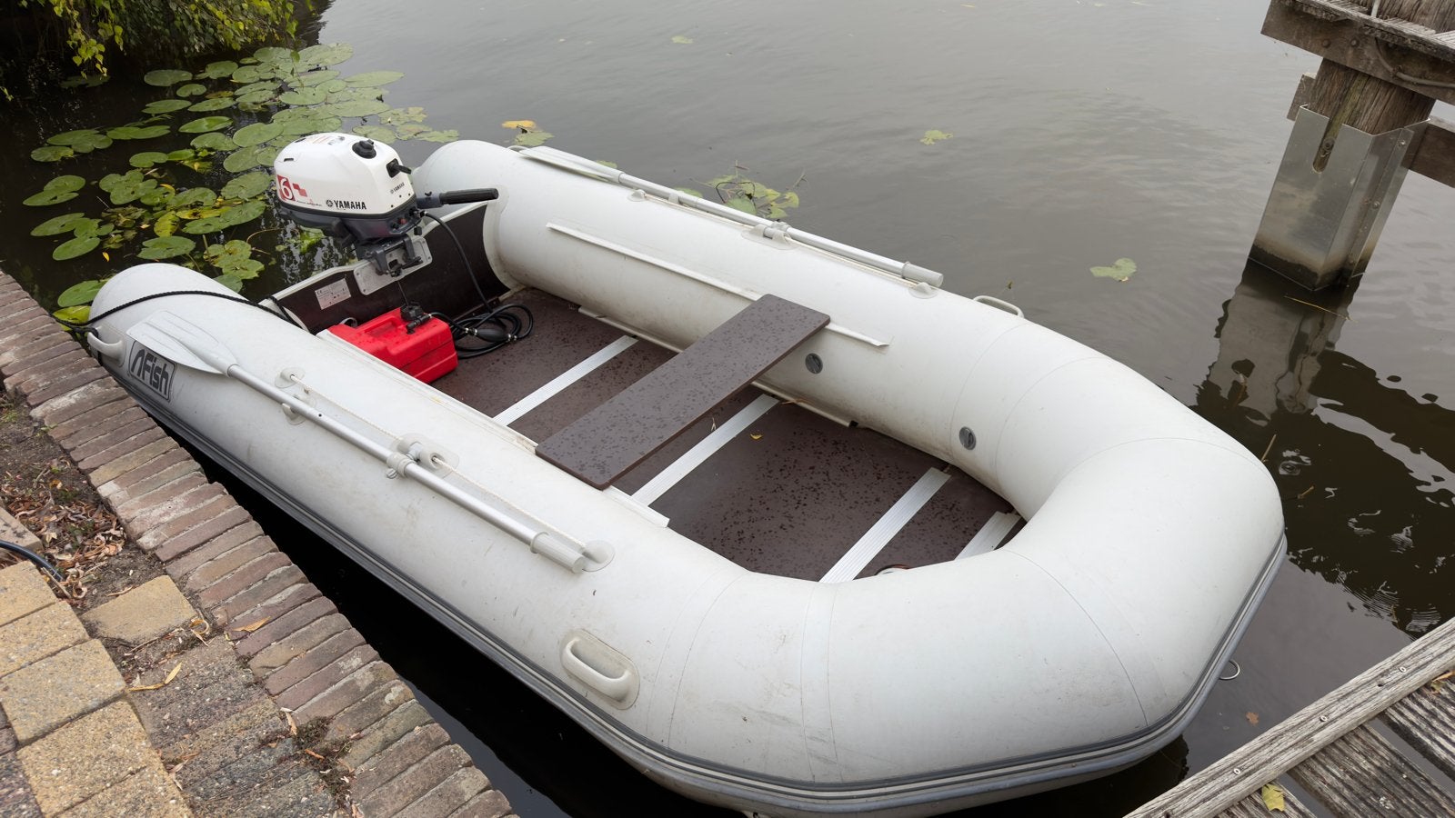 Opblaasboot Fish 360 met Yamaha 6pk motor en extra's, Watersport en Boten, Rubberboten, Overige merken, Ophalen of Verzenden, Hout