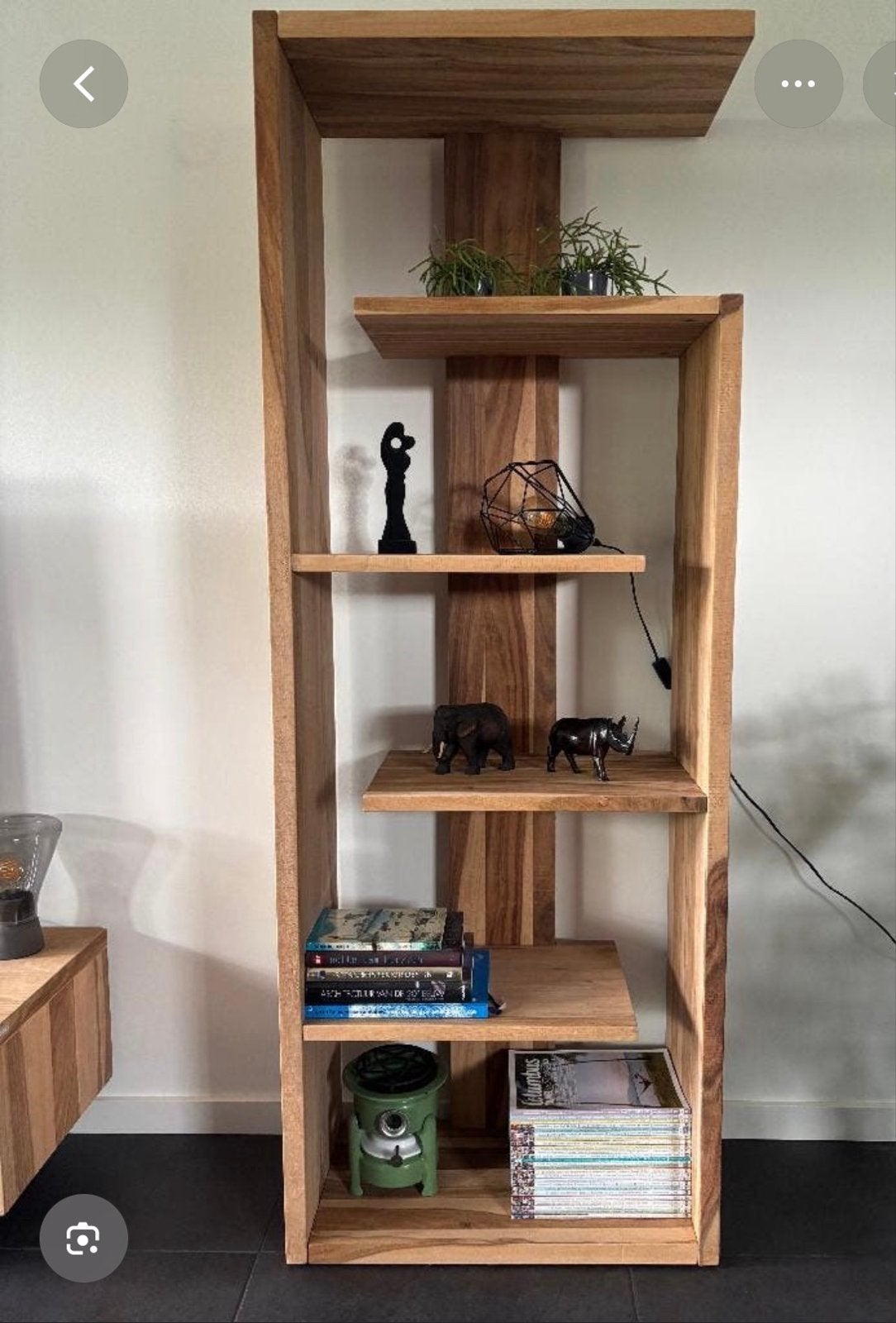 Xooon stijlvolle Houten Boekenkast met Open Vakken, Ophalen, Met plank(en), Gebruikt, 200 cm of meer
