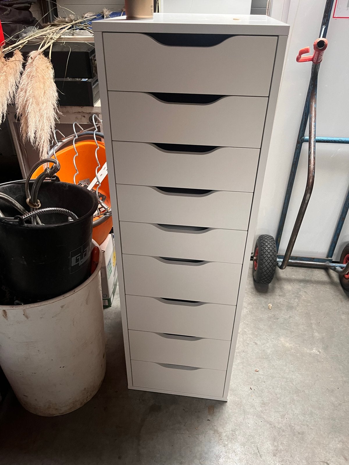 IKEA Alex ladeblok met 9 lades - wit, Ophalen, Overige materialen, Minder dan 50 cm, Gebruikt