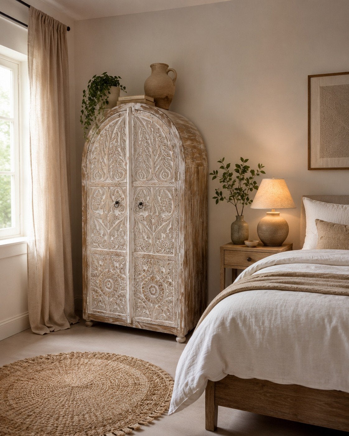 Prachtige Ibiza stijl kast - 100x42x190 cm, Met deur(en), 150 tot 200 cm, 25 tot 50 cm, Overige houtsoorten