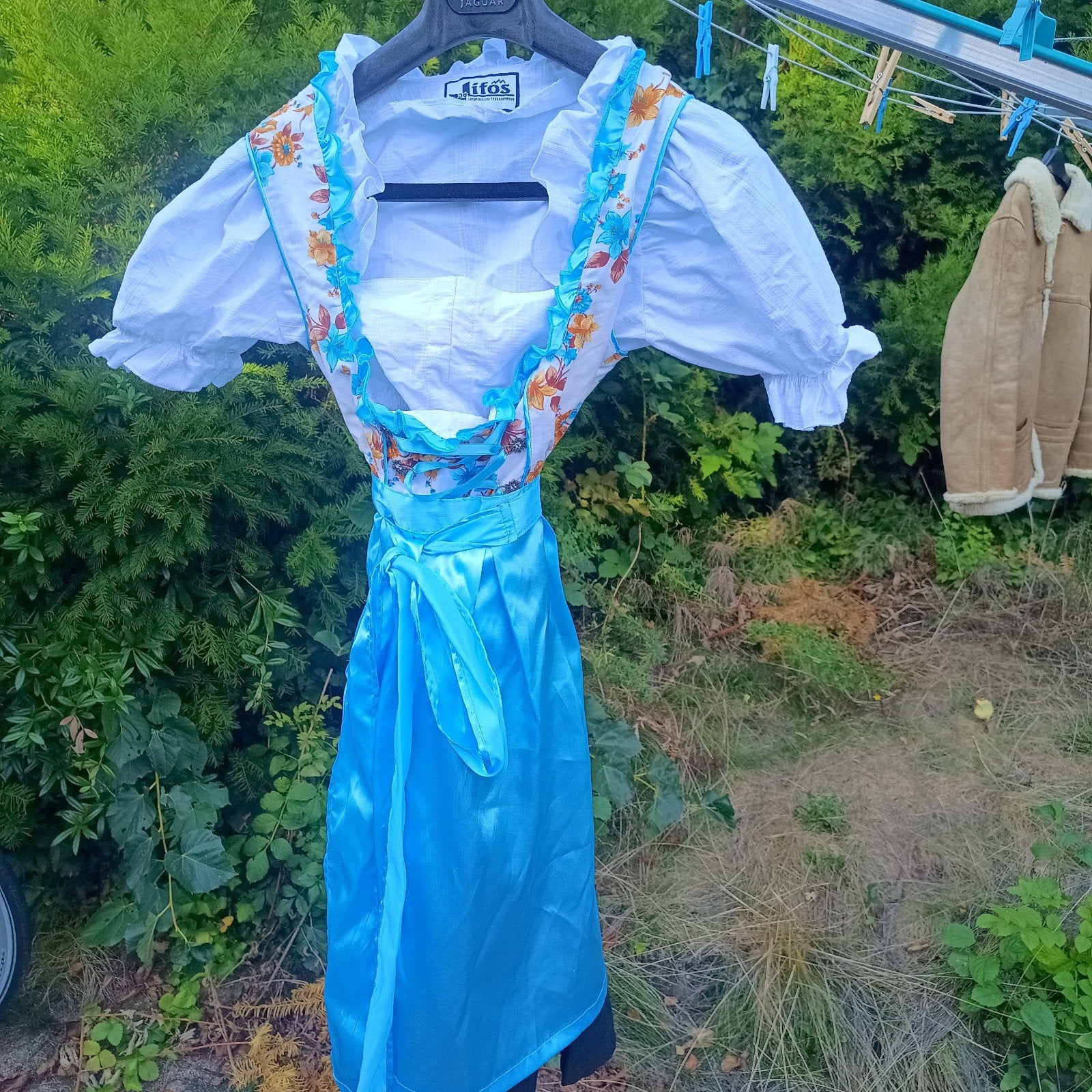 Dirndl 36 set Lifos set jurk blouse schortje Oktoberfest, Ophalen of Verzenden, Zo goed als nieuw, Maat 36 (S), Overige thema's