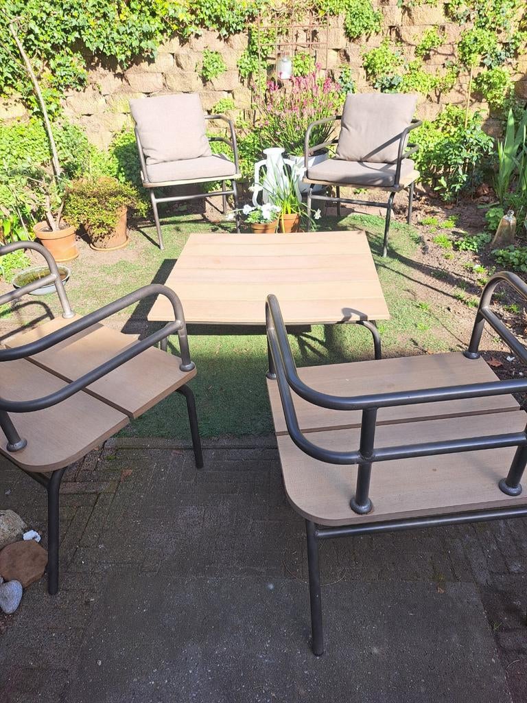Uniek tuinsetje 5 delig plus Kussens, Garden Impressions, Ophalen, Aluminium
