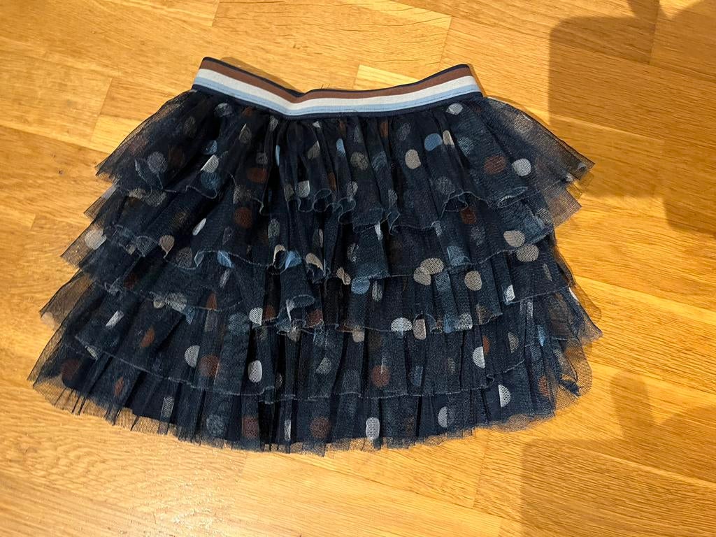 Leuke tulle blauwe rok met stippen maat 122/128, Ophalen of Verzenden, Zo goed als nieuw, Meisje, Jurk of Rok