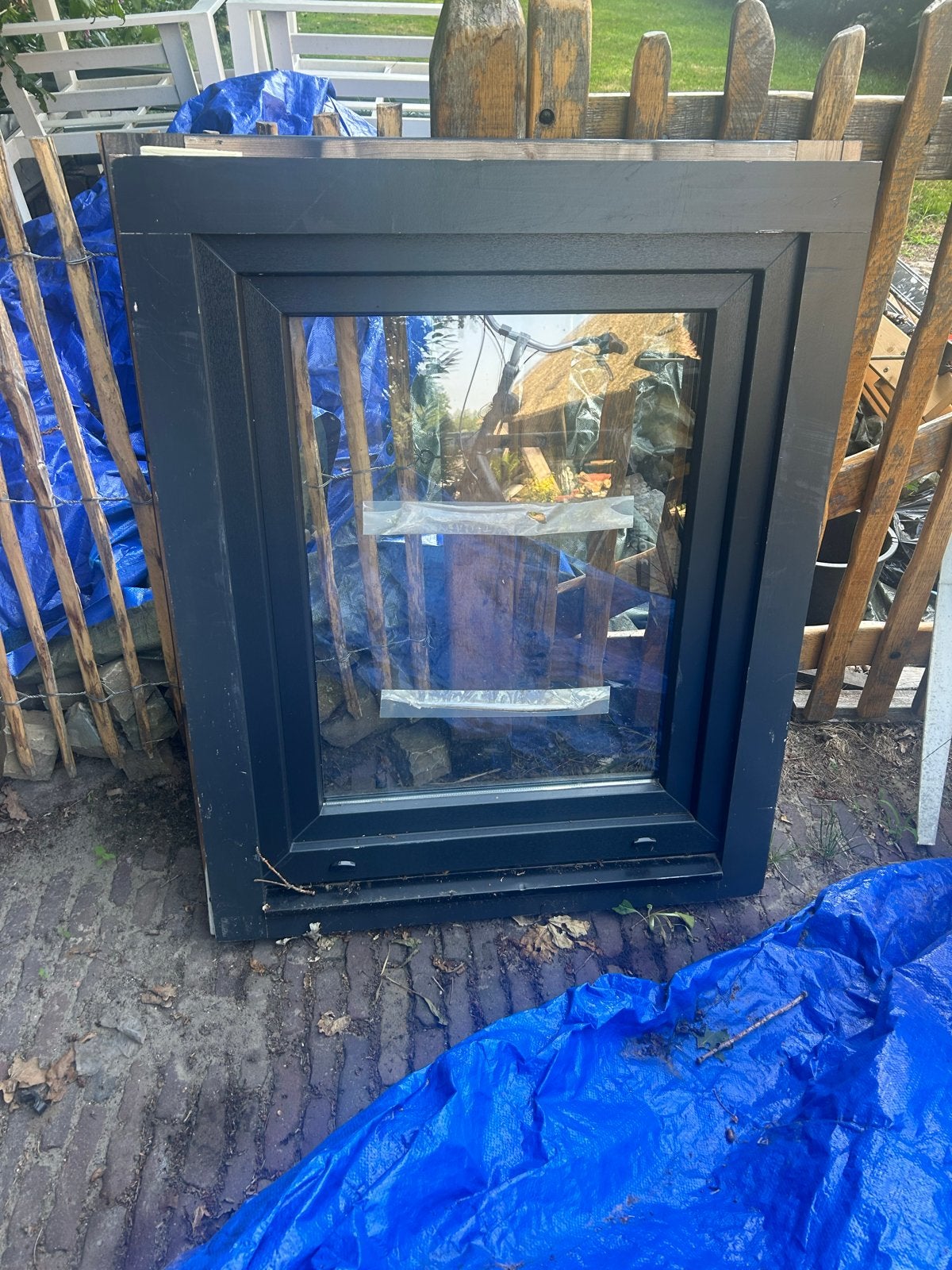 Kozijn met uitzetraam HR+ glas - nieuw, Ophalen, Gevelraam of Ruit, Minder dan 80 cm, 80 tot 120 cm