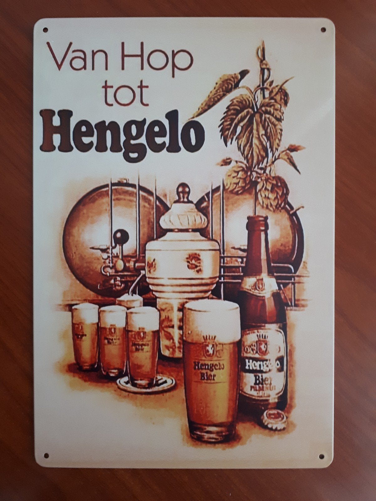 Hengelo Bier 20x30 cm Metalen Reclamebord, Verzenden, Nieuw, Reclamebord, Plaat of Schild, Overige merken