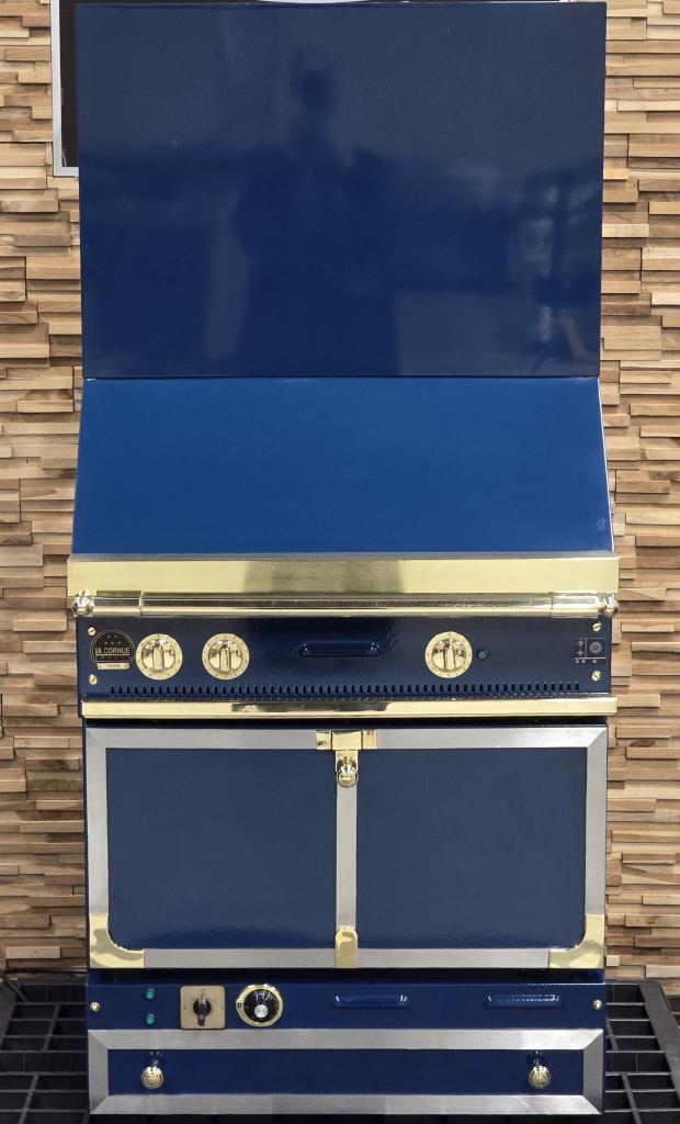 Luxe La Cornue Fornuis 80cm blauw Keramische Coupe de Feu, Niet ingevuld, 60 cm of meer, Keramisch, Niet ingevuld
