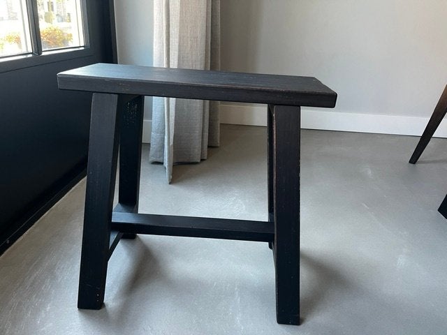 zwart houten krukje, Ophalen, Gebruikt, Hout