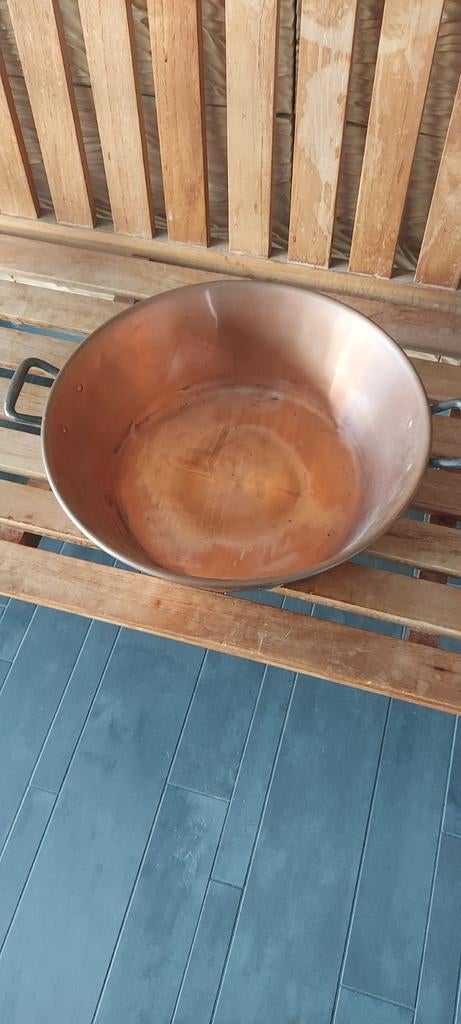 Koper schaal 38 cm, Ophalen of Verzenden, Rond, Overige materialen