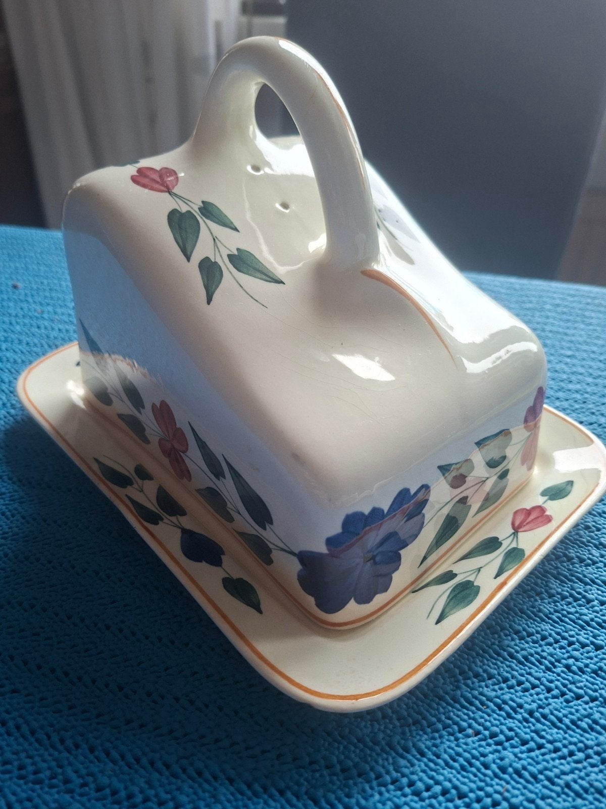 Antieke Maastrichtse Aardewerk Kaasstolp met Bloemen, Ophalen of Verzenden