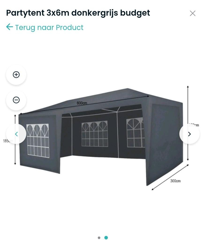 Partytent 1 keer gebruikt - nieuw!, Tuin en Terras, Partytenten, Ophalen, Zo goed als nieuw, Minder dan 5 meter