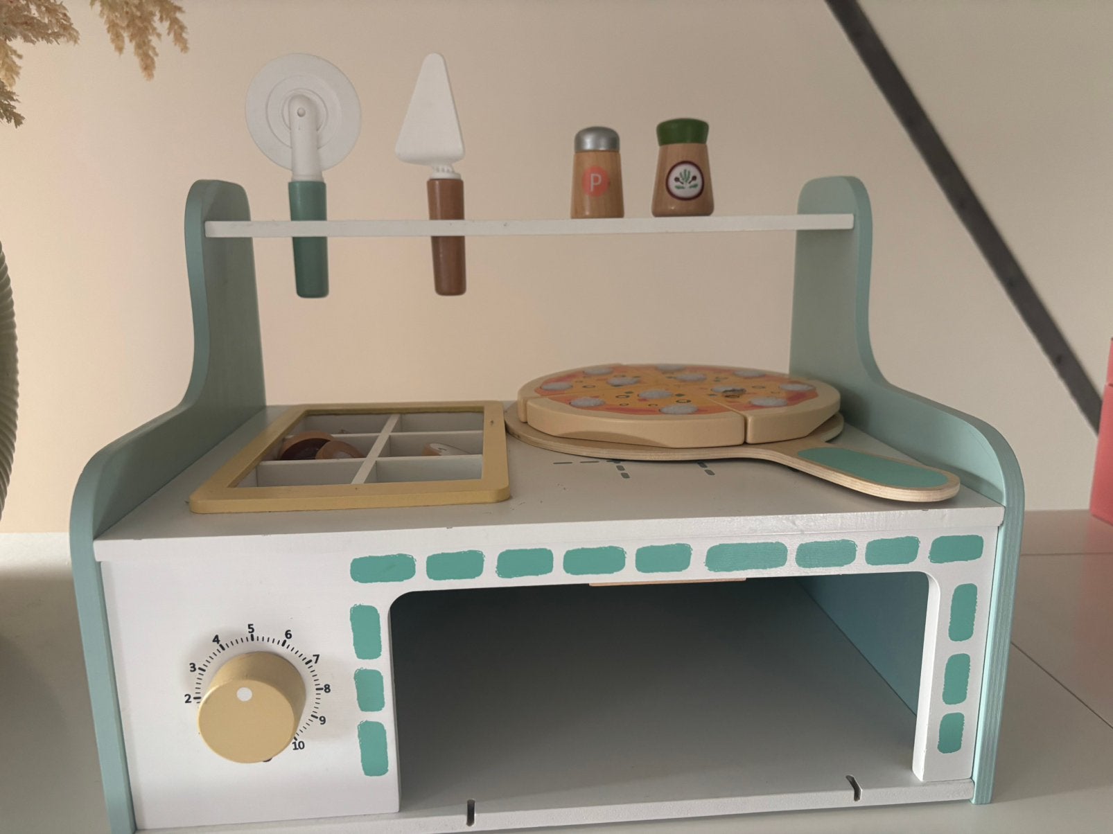 Houten speelgoed pizza oven, Ophalen, Gebruikt
