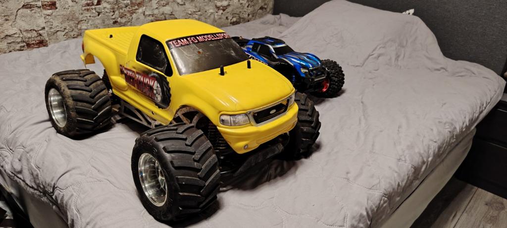FG Monster Truck 26cc Zenoah - Krachtige RC Offroad, Ophalen, Benzine, Gebruikt, Auto offroad