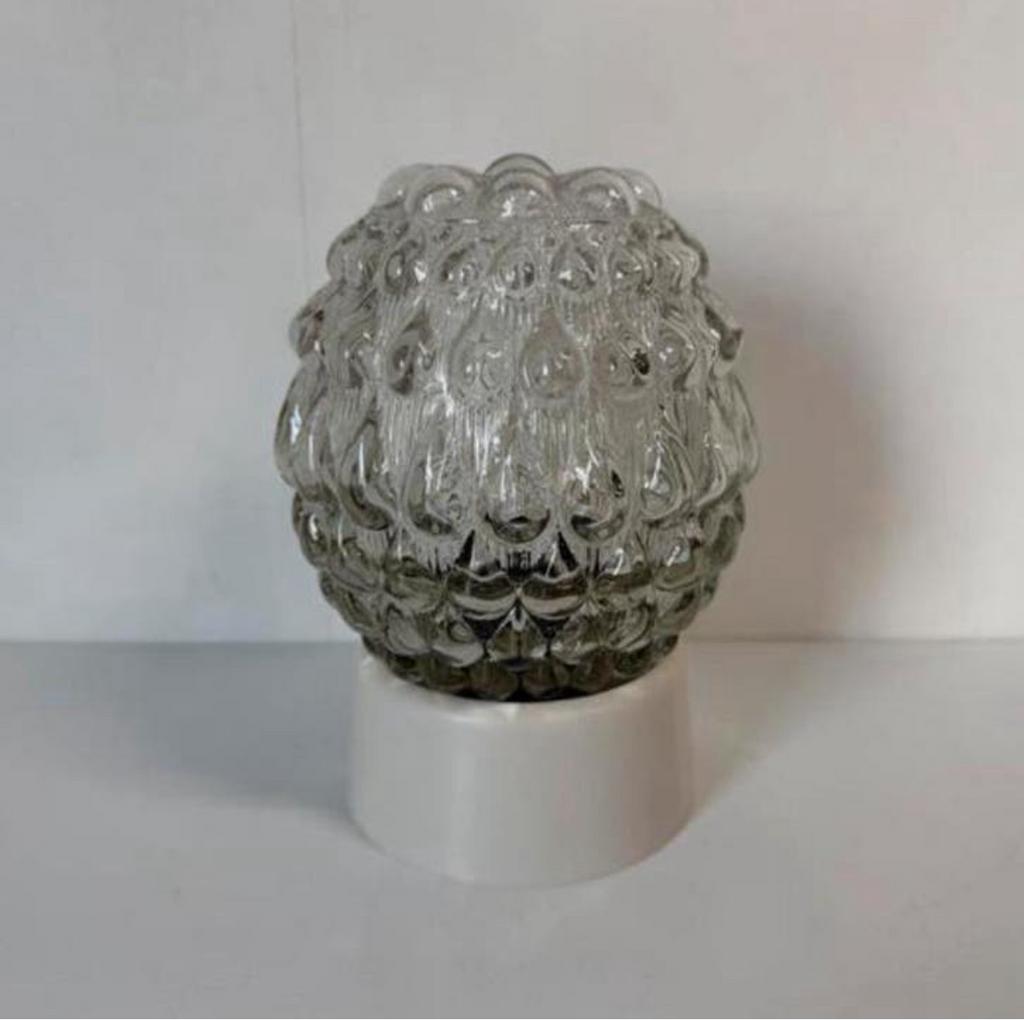 Vintage Helena Tynell helder glas plafondlamp Druppels, Huis en Inrichting, Lampen | Plafondlampen, Zo goed als nieuw, Glas, Kunststof
