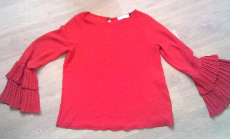 Costes Flare plisse rode top maat S, Kleding | Dames, Verzenden, Lange mouw, Costes, Maat 36 (S)