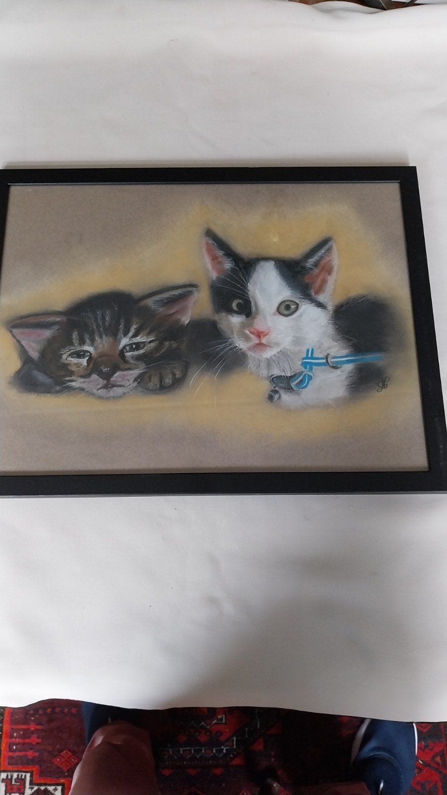 Poezen pastel, Antiek en Kunst, Kunst | Schilderijen | Klassiek, Ophalen of Verzenden
