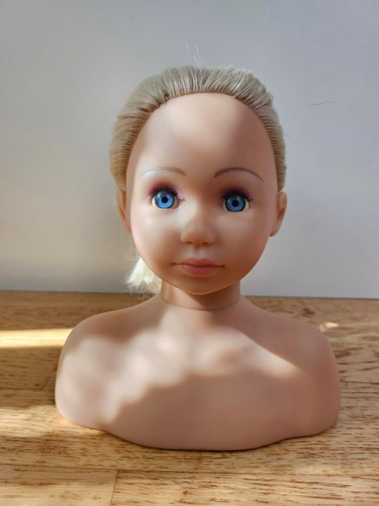 Zapf Creation Kaphoofd met Blond Haar en Blauwe Ogen, Ophalen of Verzenden, Gebruikt