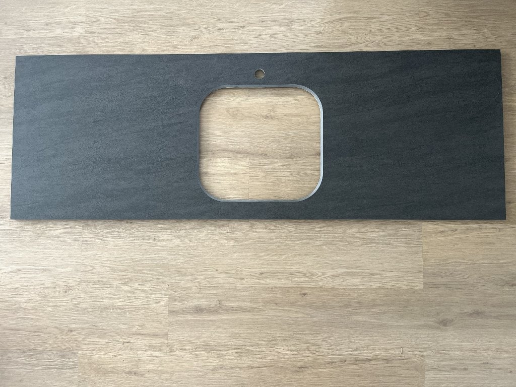 Keramisch keukenblad Basalt Black met spoelbakuitsparing, Ophalen, Nieuw, Minder dan 100 cm