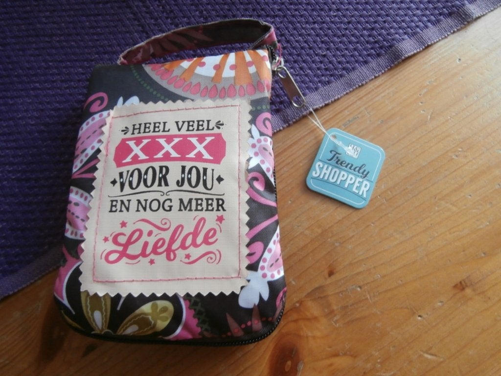 tas damestas Shopper opvouwbaar bloem trendy boodschappentas, Ophalen of Verzenden, Nieuw, Paars, Shopper