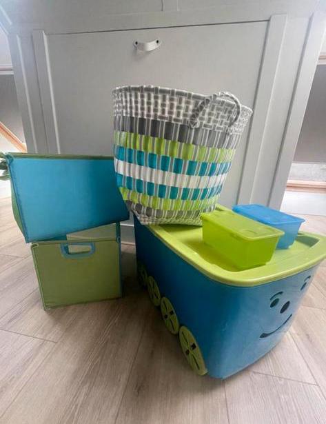 Opbergset kinderkamer: manden boxen kratten - blauw groen, Ophalen, Gebruikt, Overige typen