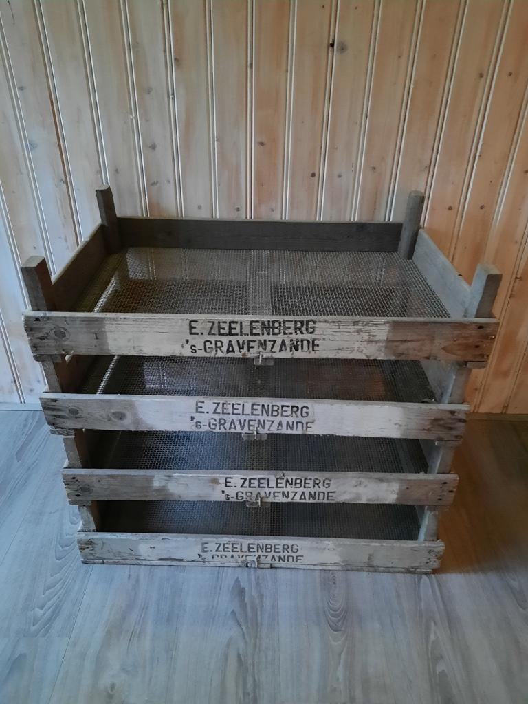 Oude houten krat zeefkrat kratje, Antiek en Kunst, Curiosa en Brocante, Ophalen of Verzenden