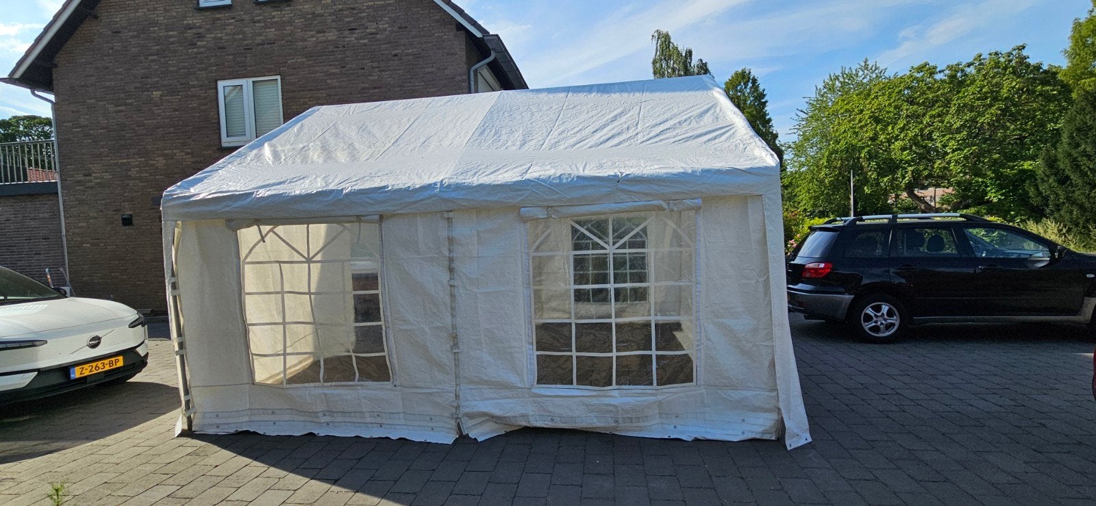 TE KOOP: Ruime partytent (5x5 m) – Perfect voor elk feest!, Ophalen, Gebruikt, Opvouwbaar, Partytent