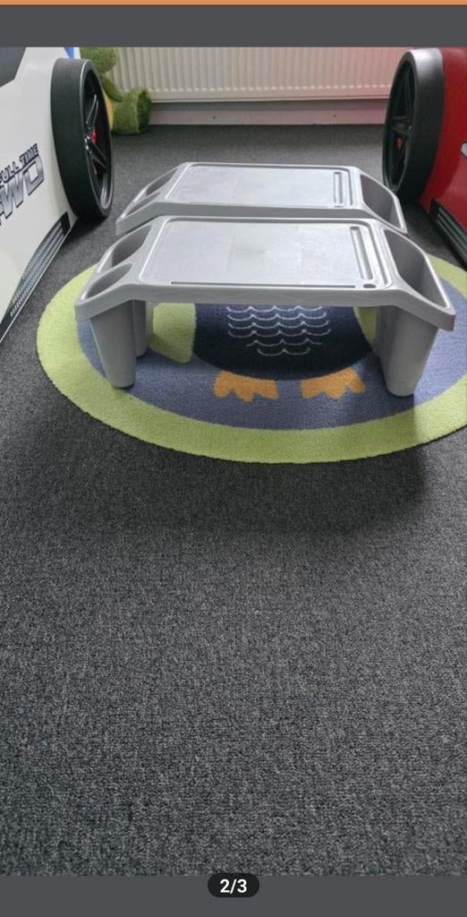 Handig bedtafeltje / kinder tafeltje - grijs 2x, Ophalen of Verzenden, Gebruikt