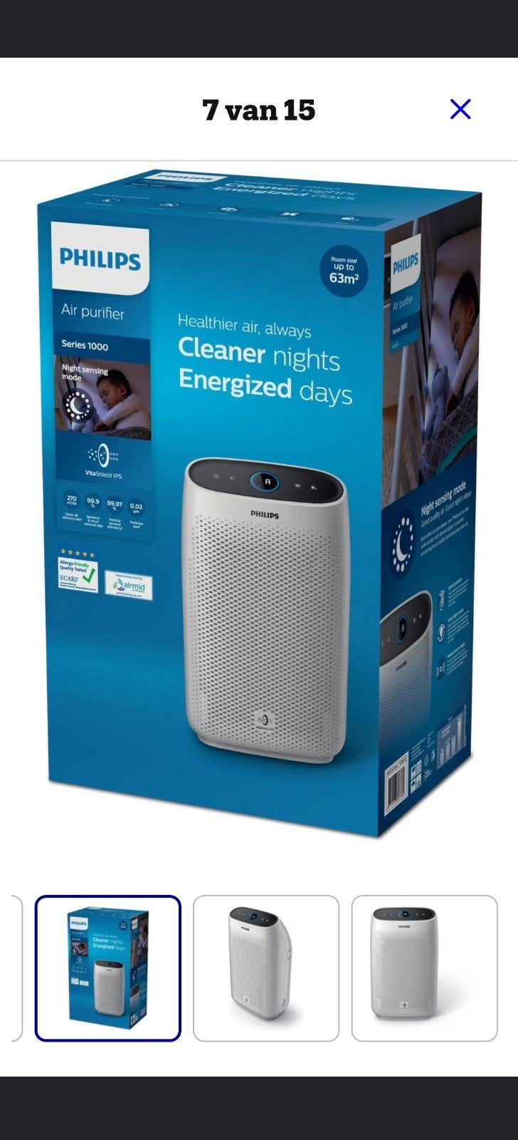 Philips Luchtreiniger Series 1000, Ophalen of Verzenden, Zo goed als nieuw, Luchtreiniger