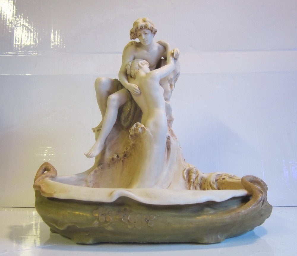 Art nouveau Royal Dux "the lovers"; A. Hampel, Bohemen, Verzenden