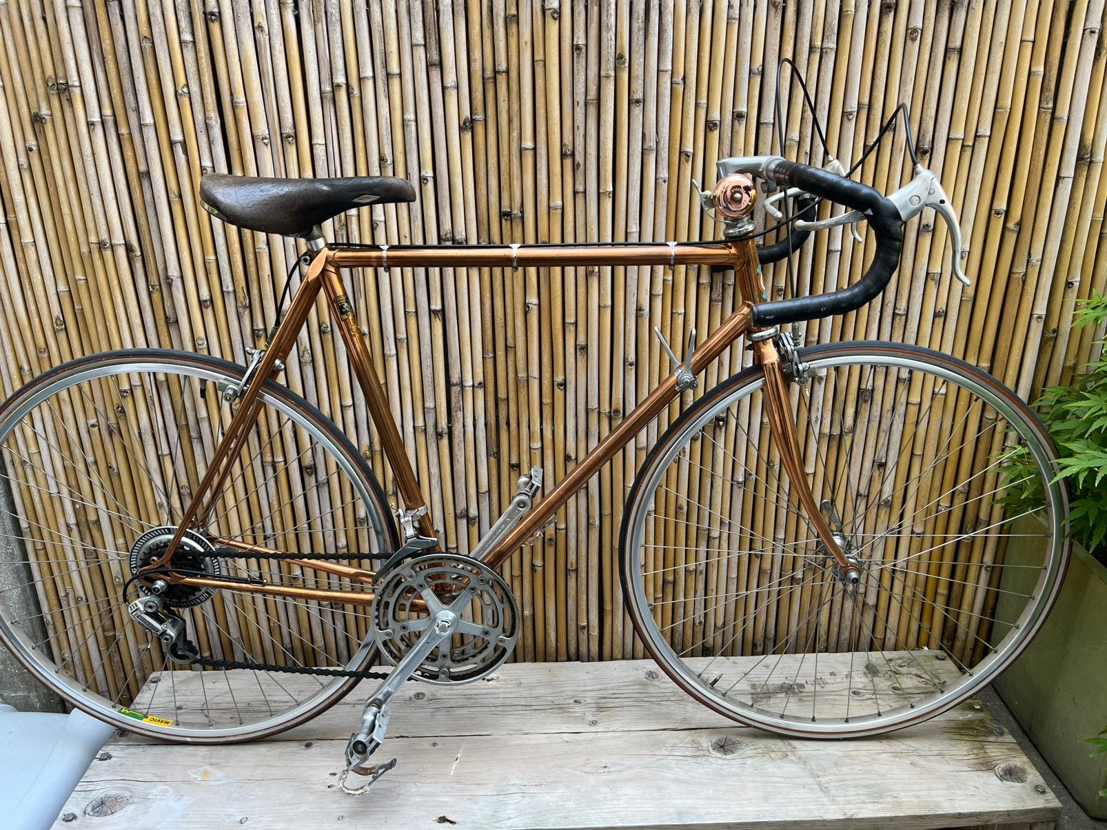 Unieke Vintage koperen racefiets, 28 inch, Zo goed als nieuw, 53 tot 57 cm, Ophalen